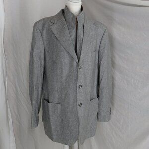 Boggi Milano Men’s Dress Coat | Super 100’s Wool | Gray Tailored Jacket | Size L
